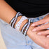 Rainbow White | Mermaid Glass | White Linen Wrap Bracelet